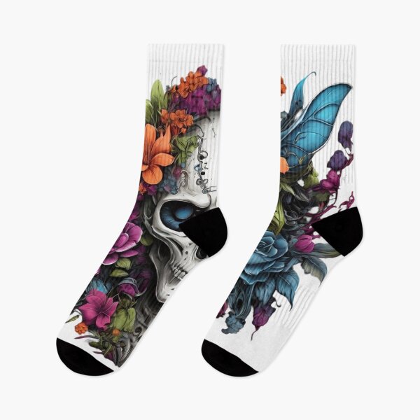 Item preview, Floral Skull Fusion - Edgy Elegance in Bloom designed and sold by AleksKos.