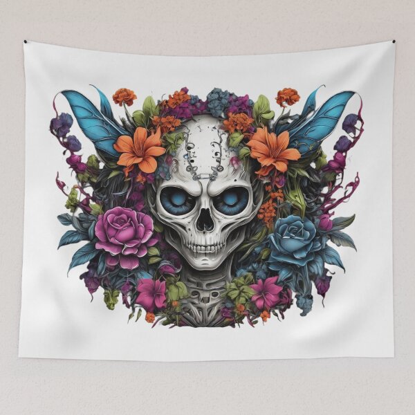 Item preview, Floral Skull Fusion - Edgy Elegance in Bloom designed and sold by AleksKos.