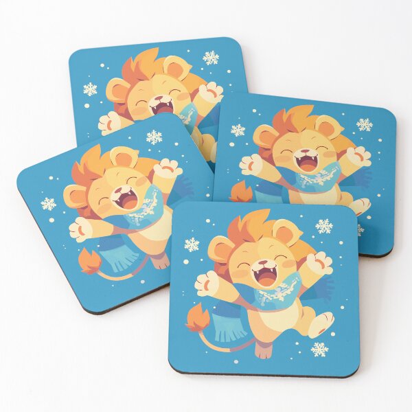 Item preview, Cute lion playing in the snow designed and sold by etherElric.