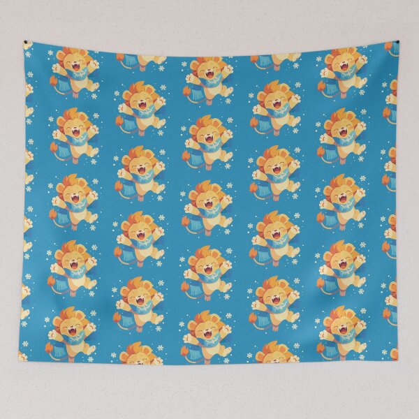 Item preview, Cute lion playing in the snow designed and sold by etherElric.