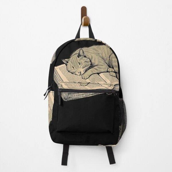 Item preview, cat and book designed and sold by Catophile.