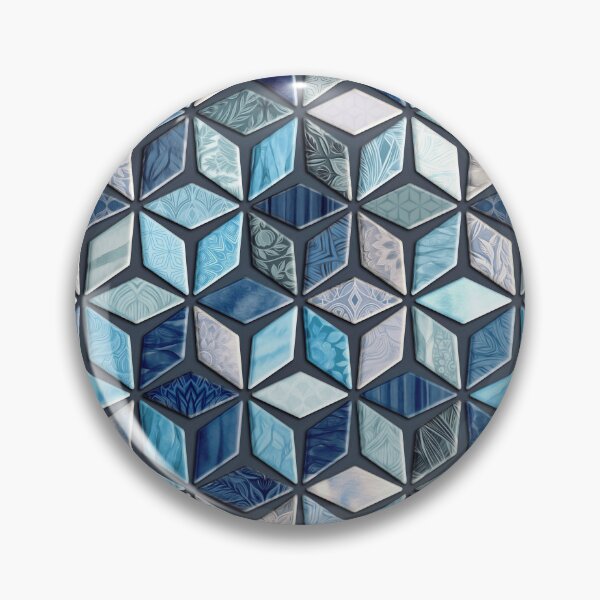 Item preview, Moody Indigo and Blue Diamond Mosaic Tiles Pattern designed and sold by micklyn.