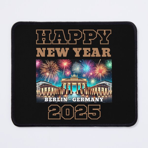Artikelvorschau, Frohes neues Jahr 2025 - Berlin - Light Brown Edition entworfen und verkauft von Manic Merch Designs.