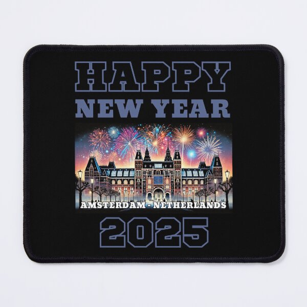 Item preview, Happy New Year 2025 - Amsterdam - Blue/Grey Edition designed and sold by Manic Merch Designs.