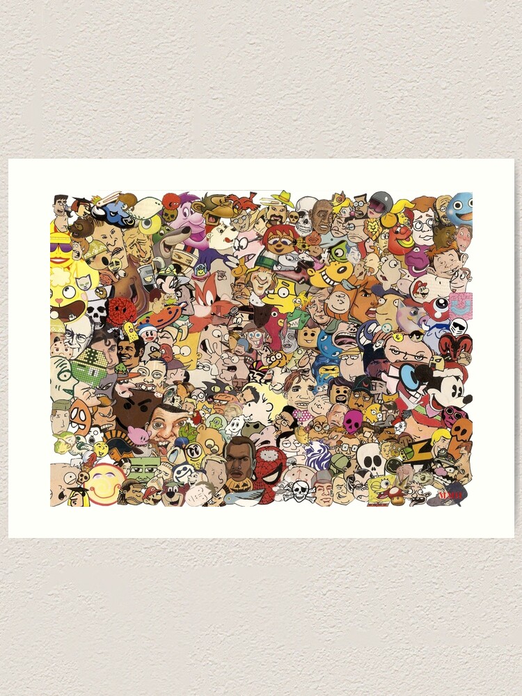 Lámina artística «Collage de dibujos animados» de myleshuntart | Redbubble