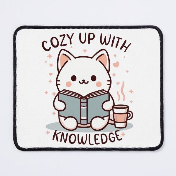 Item preview, Cozy Up with Knowledge - Bookish Cat designed and sold by TheJoyfulNest.