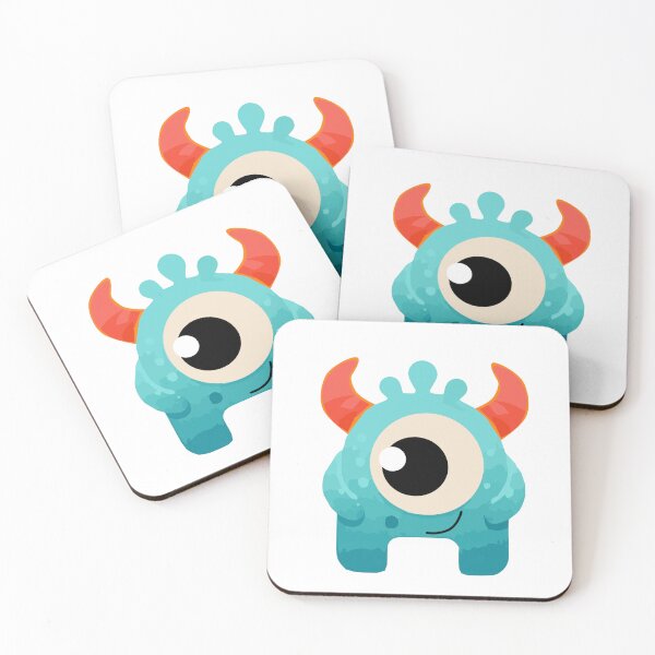 Item preview, Cute Blue One-Eyed Monster with Horns - Kids Illustration Clipart designed and sold by viktoriaart0303.
