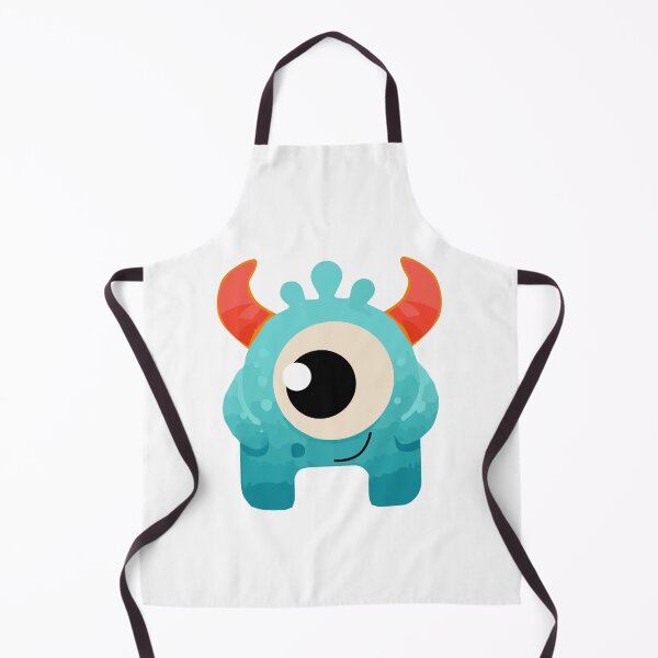 Item preview, Cute Blue One-Eyed Monster with Horns - Kids Illustration Clipart designed and sold by viktoriaart0303.
