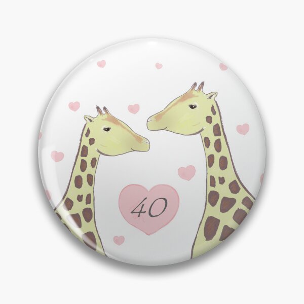 Item preview, Giraffe 40th ruby wedding anniversary husband and wife designed and sold by thesummerhouse.