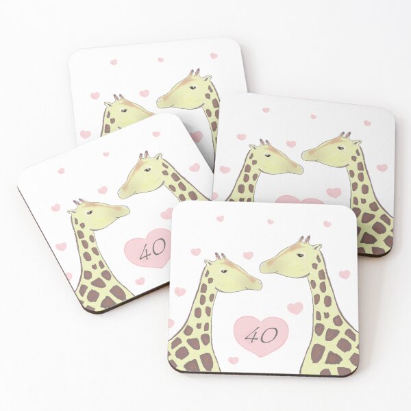Item preview, Giraffe 40th ruby wedding anniversary husband and wife designed and sold by thesummerhouse.