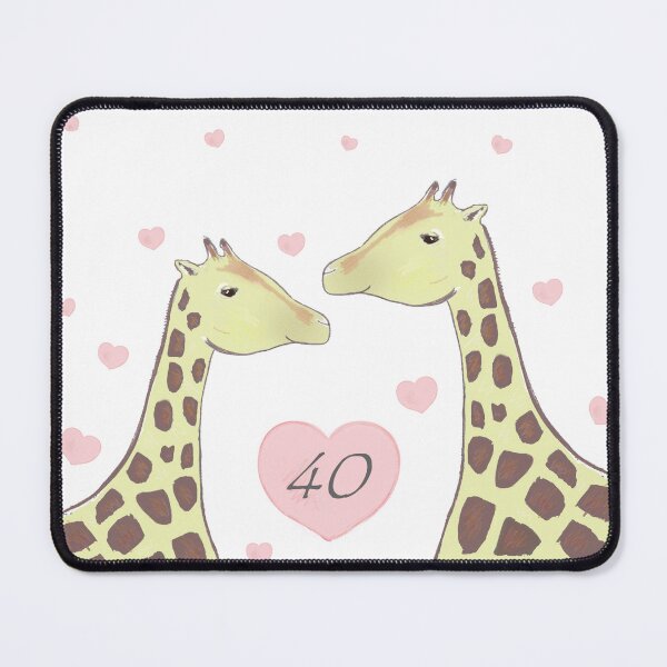 Item preview, Giraffe 40th ruby wedding anniversary husband and wife designed and sold by thesummerhouse.