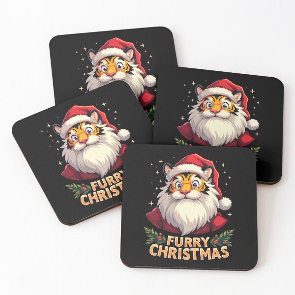 Item preview, Furry Christmas. Cartoon Tiger Santa Claus.  designed and sold by twisted-dot.