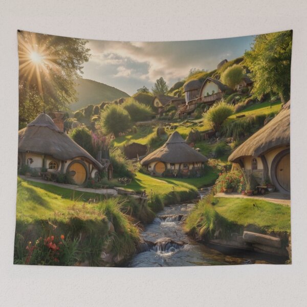 Item preview, Sunlit Enchantment in the River Village designed and sold by BlareBlare.