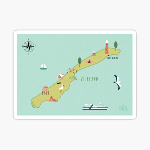 Item preview, Illustrated map of Vlieland designed and sold by ymkesinfogr.