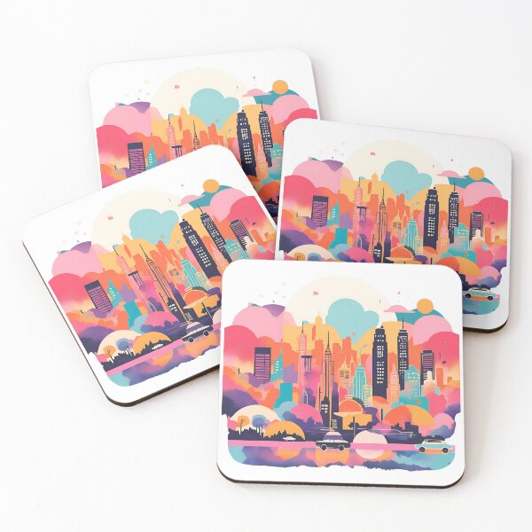 Item preview, Vibrant Abstract Cityscape with Dreamy Colours designed and sold by RaiyaTees.