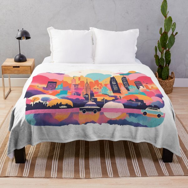 Item preview, Vibrant Abstract Cityscape with Dreamy Colours designed and sold by RaiyaTees.