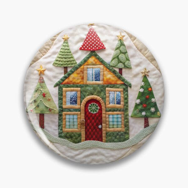 Item preview, Patchwork Christmas House 1 designed and sold by UniqVibe.