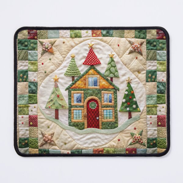Item preview, Patchwork Christmas House 1 designed and sold by UniqVibe.