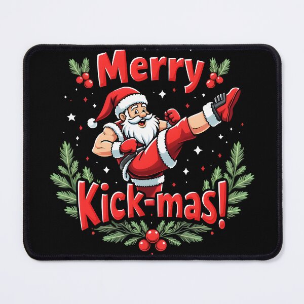 Item preview, Karate Christmas - Merry Kickmas - Santa KickBoxing for Christmas designed and sold by TheInkyOwl-TIO.