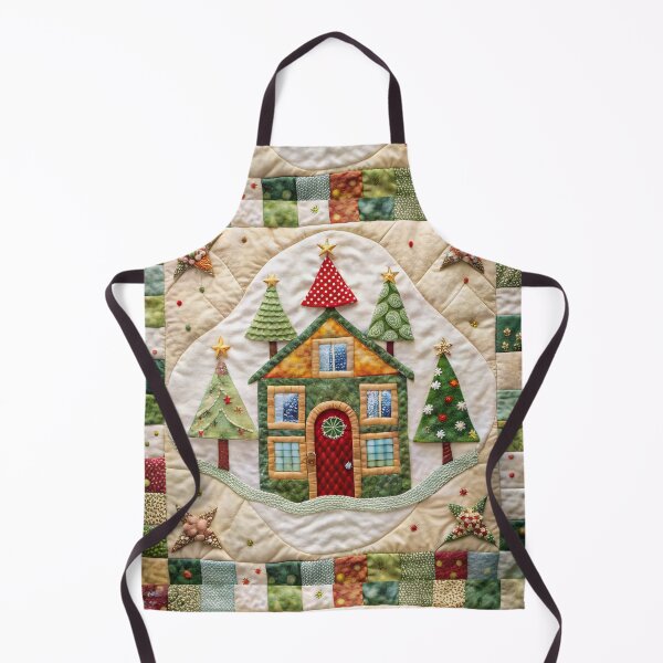 Item preview, Patchwork Christmas House 1 designed and sold by UniqVibe.