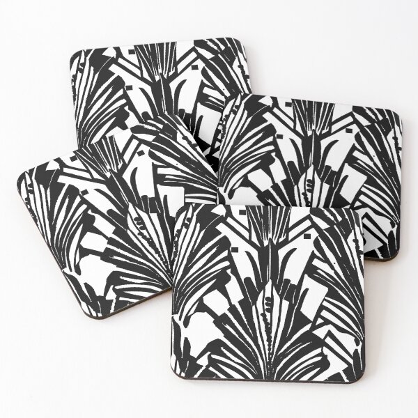Item preview, Art deco, abstract plant artwork, palm leaves designed and sold by badlydrawnbabe.