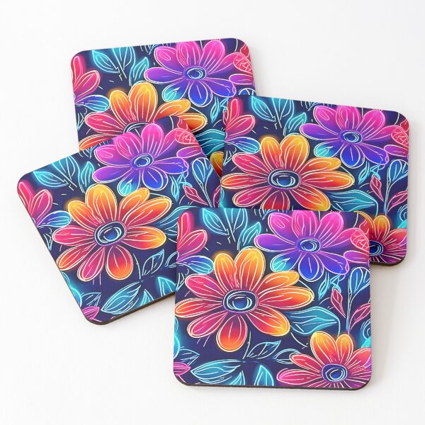 Item preview,  Neon Flowers Bloom Bright designed and sold by Health And Fitness Posts e-Store.