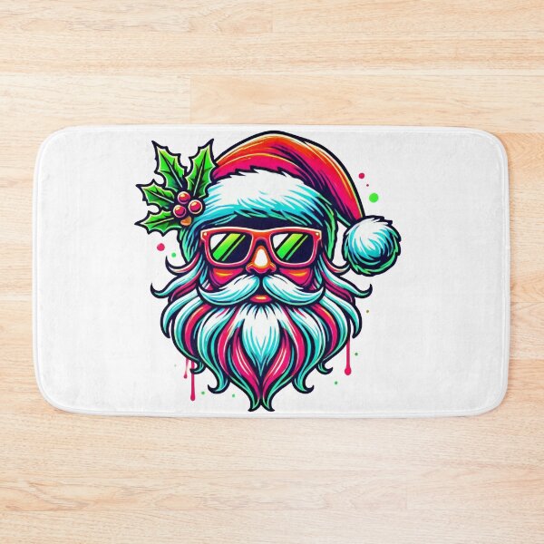 Item preview, Neon Santa Face with Sunglasses and Holly designed and sold by AIARTIST1.