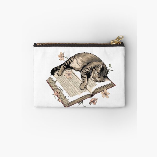 Item preview, cat and book designed and sold by Catophile.