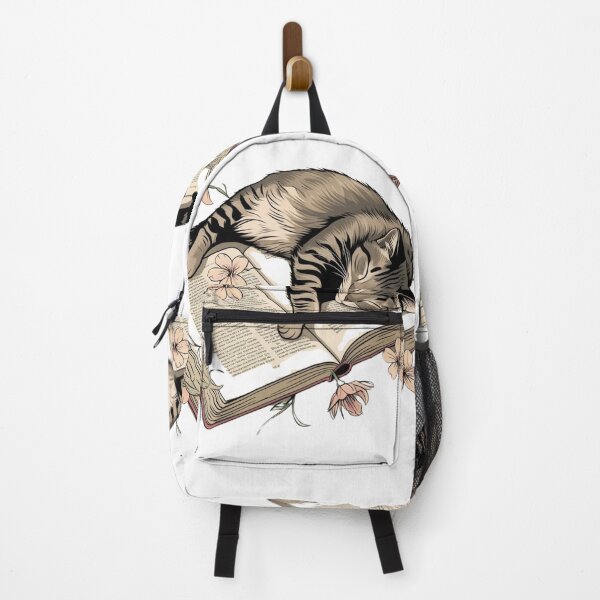 Item preview, cat and book designed and sold by Catophile.