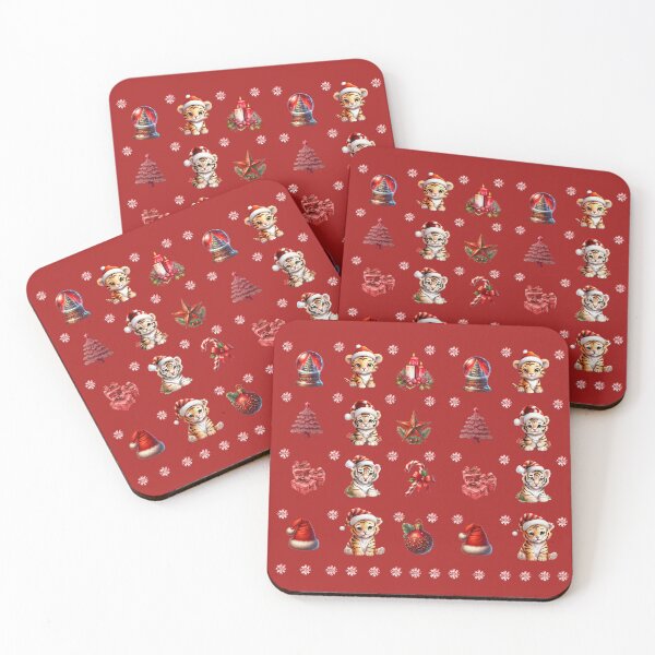 Item preview, Christmas motif cute tiger cats pattern holiday design designed and sold by Endo Designs - cause Love and Life matters.