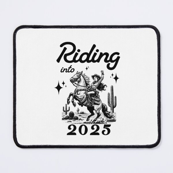 Item preview, Riding into 2025 western new years cowgirl designed and sold by MissGraphicTees.