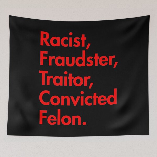 Item preview, Trump UNFIT Cognitive Test: racist, fraudster, traitor, convicted felon (red) designed and sold by Thelittlelord.