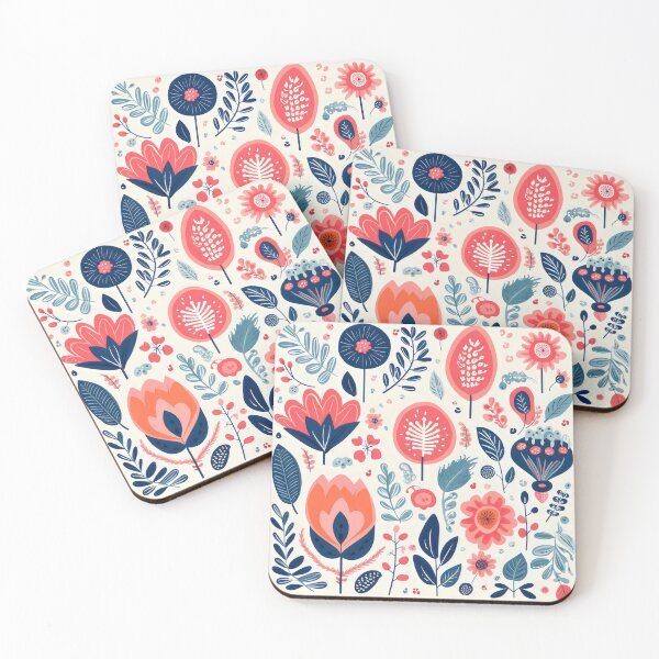 Item preview, Pattern No 1 Pink and Navy blue floral designed and sold by Shoot-The-Moon.