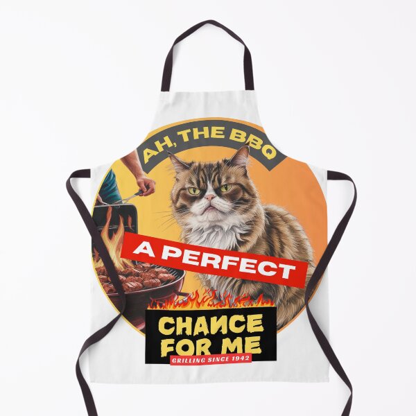 Item preview, Ah, the BBQ—A perfect chance! Backyard BBQ with grumpy ragdoll cat designed and sold by MaFleiva.