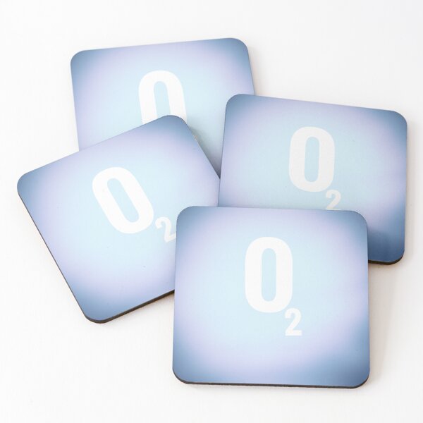 Item preview, text, oxygen O2 word on pink blue air gradient background, chemical formula designed and sold by pipikijung.