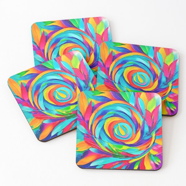 Item preview, Vibrant Psychedelic Floral Spiral Painting designed and sold by Health And Fitness Posts e-Store.