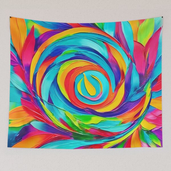 Item preview, Vibrant Psychedelic Floral Spiral Painting designed and sold by Health And Fitness Posts e-Store.
