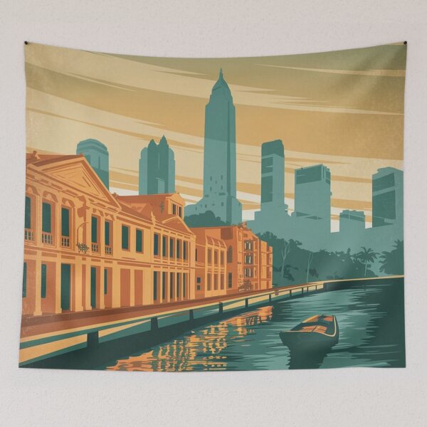 Item preview, Póster de viaje vintage de Yakarta designed and sold by TravelerRat.