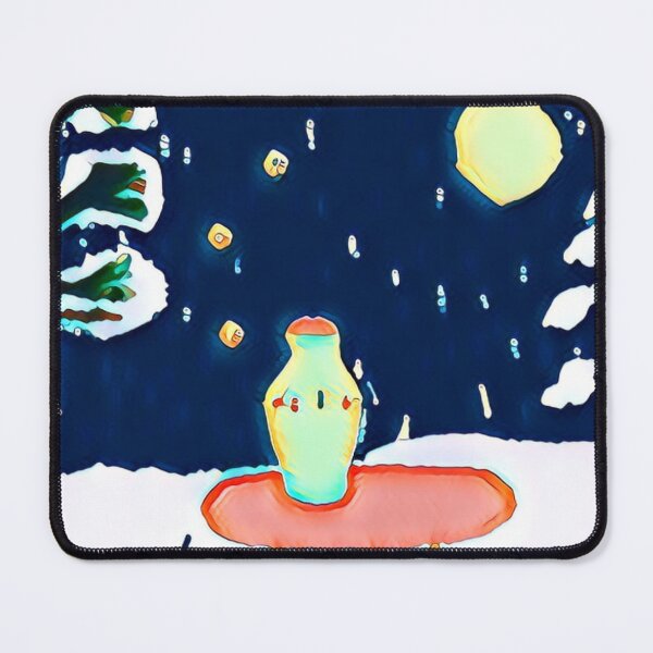 Item preview, new unordinary snowing night scene with tree and moon in japanese ukiyo-e style painting art designed and sold by MerryCrown.