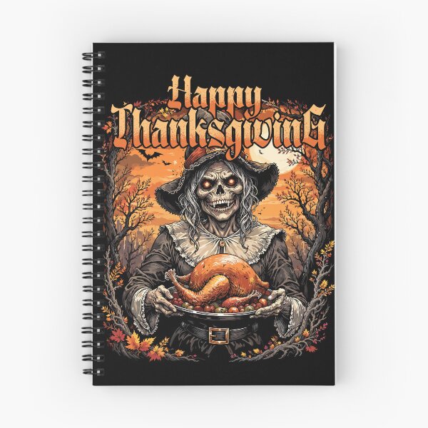 Item preview, Happy Thanksgiving horror skeleton turkey roasted designed and sold by Tokyo Retro.