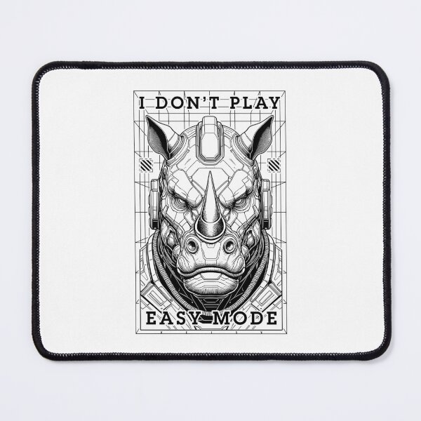 Item preview, Cyberpunk Gamer Rhino No Easy Mode Rhinoceros Robot Gaming designed and sold by GrandeDuc.