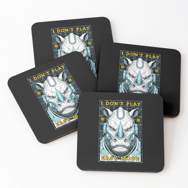 Item preview, Cyberpunk Gamer Rhino No Easy Mode Rhinoceros Robot Gaming designed and sold by GrandeDuc.