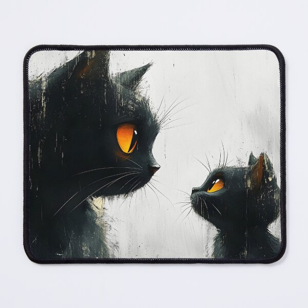 Item preview, Darker Than Black Bonding Black Cats in a Gentle Gaze designed and sold by DreamDigi2024RB.