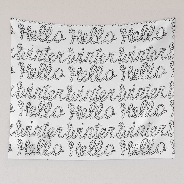 Item preview, Hello winter | black and white hand lettering designed and sold by IrinaAvdeeva.