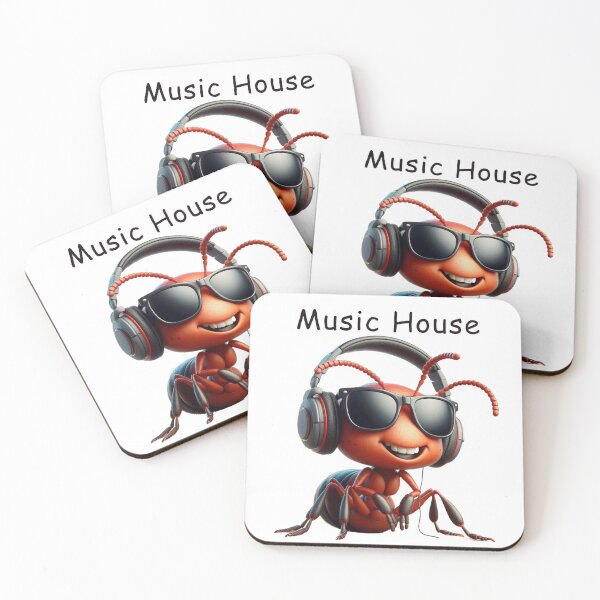 Item preview, Red Ant Listening to Music sticker designed and sold by CeammiShop.