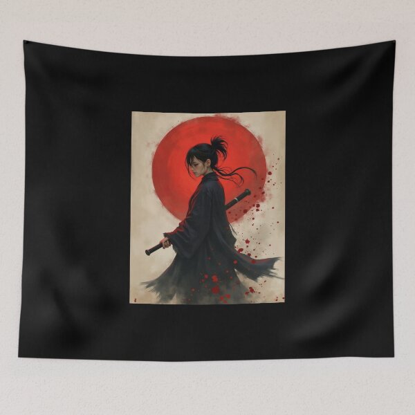 Item preview, Silent Warrior Under the Crimson Sun designed and sold by ArtCreator2023.
