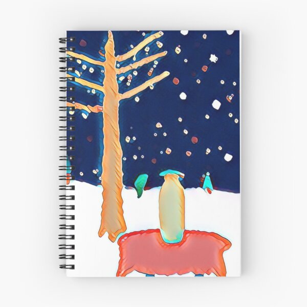 Item preview, new unordinary snowing night scene with tree and moon in japanese ukiyo-e style painting art designed and sold by MerryCrown.