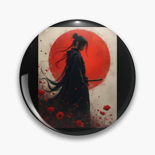 Item preview, Solitude of the Samurai with Red Blossoms designed and sold by ArtCreator2023.