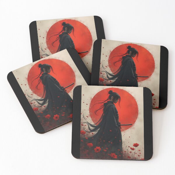 Item preview, Solitude of the Samurai with Red Blossoms designed and sold by ArtCreator2023.