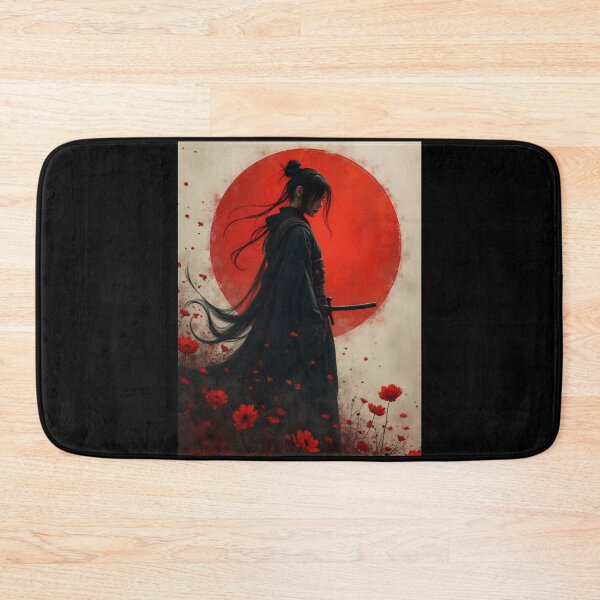 Item preview, Solitude of the Samurai with Red Blossoms designed and sold by ArtCreator2023.
